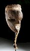 Early 20th C. Salampasu Wood, Copper & Rattan Mask