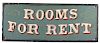 American Folk Art Hand Painted Rooms For Rent Sign