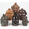 Pottery Face Jugs, Various Makers