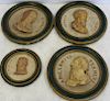 A Set of 4 Grand Tour Marble Cameo Plaques