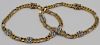 JEWELRY. Pair of 18kt Gold and Diamond Bracelets.