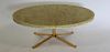 MIDCENTURY Style Oval Resin Top Coffee Table