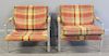MIDCENTURY. Pair Of Upholstered Chrome Chairs.
