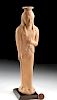 Greek Archaic Terracotta Figural Alabastron - Kore