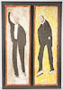 Jimmy Lee Sudduth (1910-2007) Pair of Mixed Media Paintings