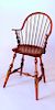 D.R. Dimes Pine and Cherry Child's Bow Back Windsor High Chair