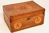 19th Century Compass Rose and Federal Shield Inlaid Wood Box