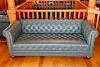 Green-Teal Leather Chesterfield Style Sofa