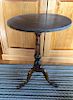Antique Tiger Maple and Elmwood Round Candlestand