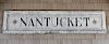 Hand Painted Nantucket Sign on Old Panel