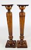 Pair of 19th Century Walnut Fluted Pedestals