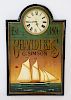 Antique Style Hand-Painted Nautical Trade Sign Clock