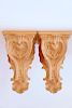 Pair of Italian Carved Wood Brackets