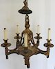 Antique And Quality Gilt Bronze Chandelier.