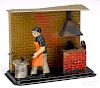 Painted tin blacksmith steam toy accessory