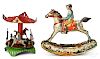 Two tin lithograph penny toys