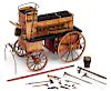 Scale model horse drawn fire brigade wagon