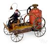 French clockwork horseless carriage fire pumper
