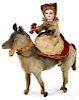 Little Red Riding Hood riding the wolf pull toy