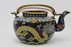 Antique Chinese 5-Claw Dragon Cloisonne Teapot