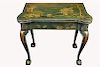 English Chinoiserie/Green Lacquered Game Table