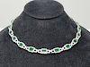 18K White Gold Emerald & Diamond Necklace