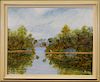 Vintage Florida River Painting, Signed