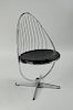 Scandinavian Modernist Chrome Swivel Chair