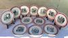 SET OF 12 FRENCH TRANSFER WARE CHARACTER PLATES