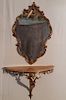 LOUIS XV DESIGN HANGING CONSOLE AND MIRROR