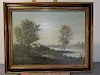 PROVINCIAL FRENCH 20TH C. O/C LANDSCAPE PAINTING