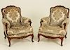 PR. OF FRENCH LOUIS XV STYLE CAVED WALNUT BERGERE