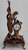 FRENCH ART NOVEAU PATINATED METAL FIGURAL CLOCK