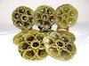 SET OF 8 FRENCH GLAZED FAIENCE OYSTER PLATES