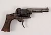 French Lefaucheux 7 mm caliber 6 shot double action pinfire revolver