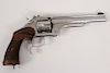 Smith and Wesson  model 3 nichel break top revolver 6 shot in 22 rimfire 
