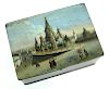 A Russian Lacquer Box "A View of St. Basil's, the