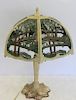 Arts And Crafts Painted Metal Table Lamp As / Is