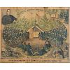 Scarce Civil War Chromolithograph Atlanta Campaign, Army of the Cumberland, Divine Service by Rev. P.P. Cooney