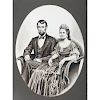Lloyd Ostendorf, Pen and Ink Wash Drawing of Abraham and Mary Todd Lincoln