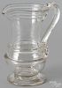 New Jersey blown colorless glass pitcher, mid 19th c., 6'' h.