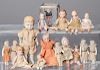 Group of bisque dollhouse dolls