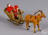 German composition Santa Claus in moss sleigh