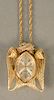 LeCoultre ladies 14 karat gold pendant watch on 14 karat gold chain. chain lg. 24 in., 16.9 grams total weight