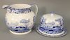 Two piece Spode lot including large pitcher and large covered cheese plate. Provenance: An Estate from Farmington, Connecticut