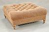 Large contemporary ottoman with tufted top. ht. 18 in., top: 42" x 42" Provenance: From the Estate of Deborah G. Black of Greenwich,...