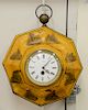 French tole clock, Henry Lepaute 146 Rue De Rivoli Paris, paint decorated with brass top. lg. 19 in. Provenance: An Estate from Farm...
