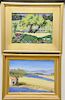 Four contemporary paintings including two Gail Joseph (20th century) Purple Mountains and Huber Woods; an oil on canvas Lavender Mou...