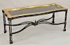 Rency style painted and gilt decorated low coffee table having X form stretcher. ht. 20 1/2 in., wd. 50 in. Provenance: From the Est...