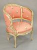 Louis XV style upholstered bergere on cabriole legs. Provenance: From the Estate of Deborah G. Black of Greenwich, Connecticut